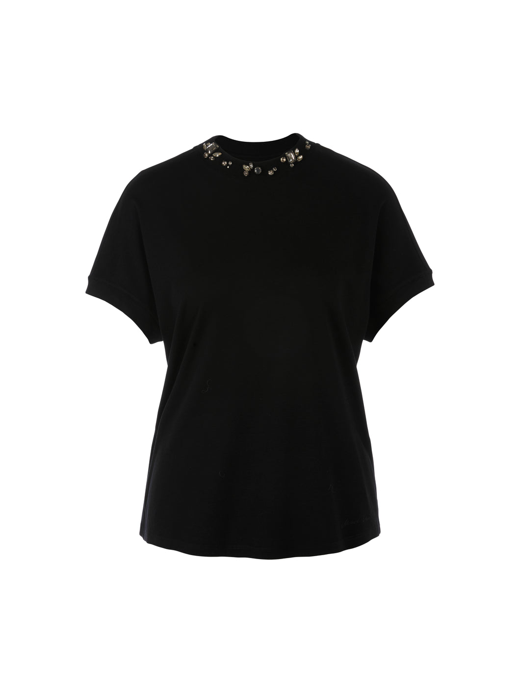 Marccain  T-Shirt mit perlenbesetztem Kragen
