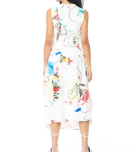 Lade das Bild in den Galerie-Viewer, HIGH AT-LENGTH Kleid mit V-Ausschnitt aus Sensitive®-Gewebe mit floralem Druck
